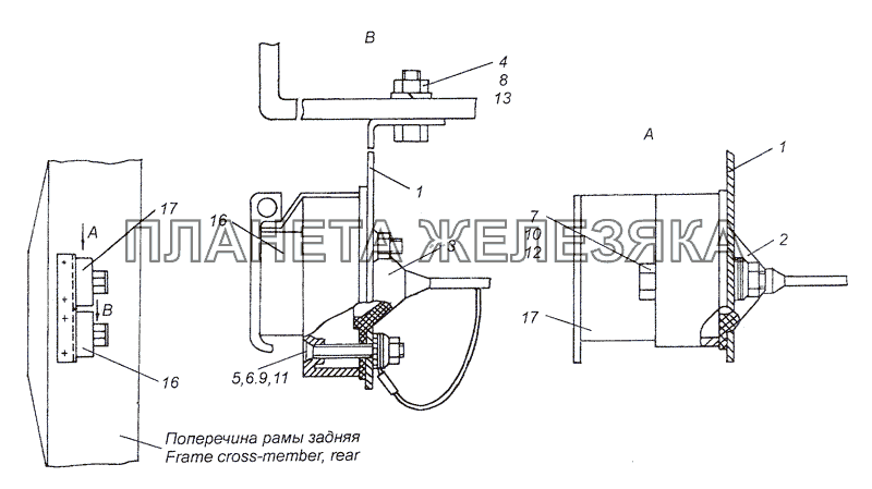 43114-3723003-70 Установка розеток прицепа КамАЗ-4308 (2008)
